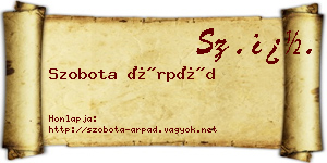 Szobota Árpád névjegykártya
